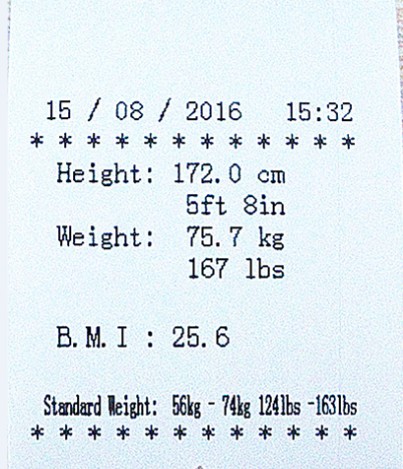 Machine de mesure de Digital BMI avec la mesure de taille de poids